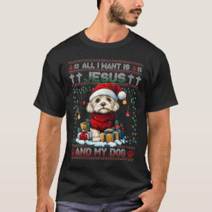 Vrouwen Havanezer Kerstboom Lichten Decoraties T-shirt