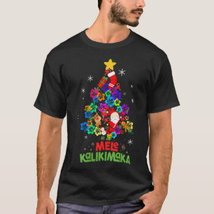 Vrouwen Hawaiiaanse kerstboom Mele Kalikimaka T-shirt