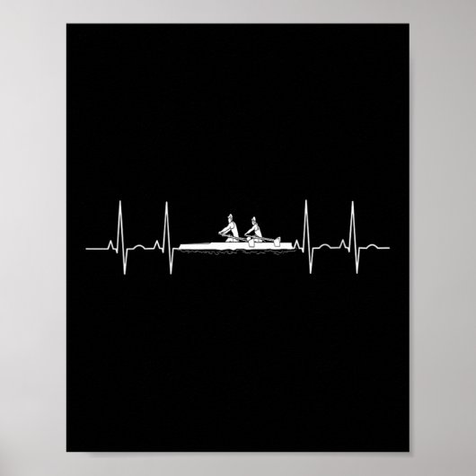 Vrouwen Heartbeat Rowing Crew Line Stroke Sart Ath Poster (Voorkant)