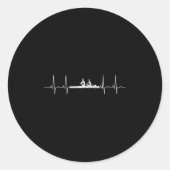 Vrouwen Heartbeat Rowing Crew Line Stroke Sart Ath Ronde Sticker (Voorkant)