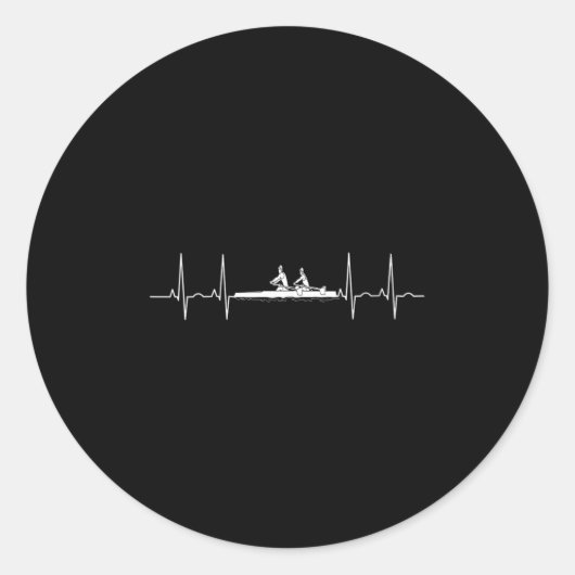 Vrouwen Heartbeat Rowing Crew Line Stroke Sart Ath Ronde Sticker (Voorkant)