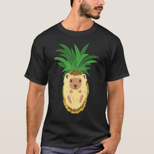 Vrouwen Hedgehog Ananas Kleding Outfit Art Gift H T-shirt (Voorkant)