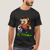 Vrouwen Hedgehog Voetballer V-nek T-shirt (Voorkant)