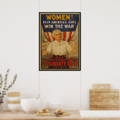 Vrouwen helpen de  Amerikaanse zangoorlog te redde Poster (Keuken)