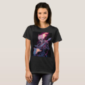 vrouwen hemd met skelet en vlammen t-shirt (Voorkant volledig)