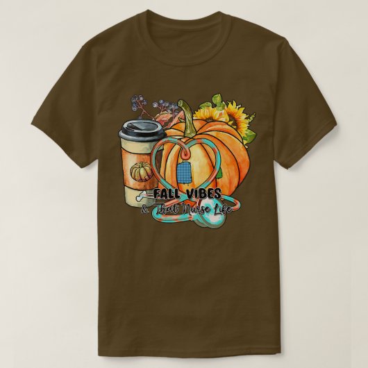 Vrouwen Herfst Vibes & Die Nurse Life Herfst Seizo T-shirt (Design voorkant)