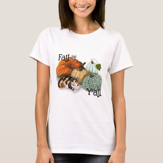 Vrouwen herfst y'all t-shirt, t-shirt (Voorkant)