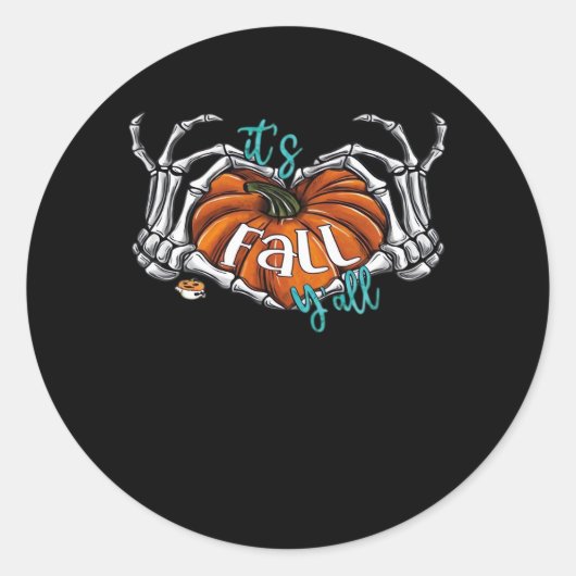 Vrouwen Het is herfst allemaal Pompoen Kabouter He Ronde Sticker (Voorkant)