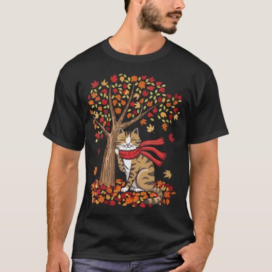 Vrouwen Het is Herfst Y'All Cat Leaf Herfst Hallo T-shirt (Voorkant)
