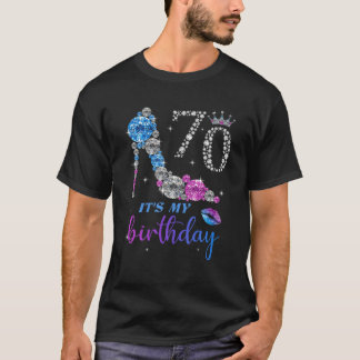 Vrouwen Het is mijn 70e Paarse graafmachine Happy T-shirt