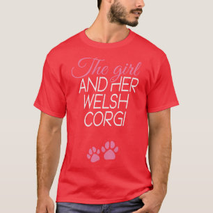 Vrouwen, het meisje en haar Welsh Corgi Dog Hogs P T-shirt