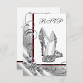 Vrouwen High Heel Schoen Verjaardagsfeest RSVP (Voorkant / Achterkant)