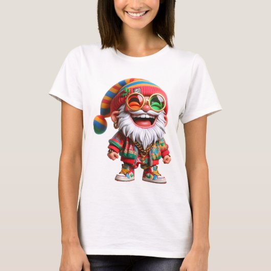 Vrouwen Ho-Ho-Ho Hippie Santa Vakantie T-shirt (Voorkant)