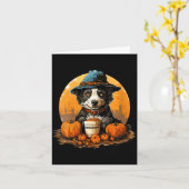 Vrouwen hond Halloween  Kaart (Gele Bloem)