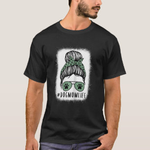Vrouwen Hond Moeder Leven Messy Bun Moederdag Prin T-shirt
