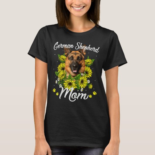Vrouwen Hond Moederdag Duitse Herder Mam T-shirt (Voorkant)