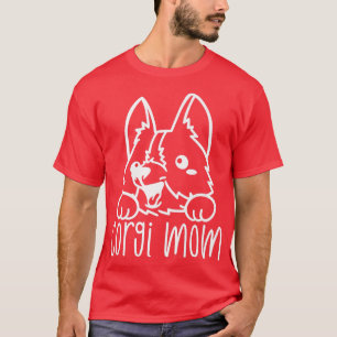 Vrouwen Hond Puppy Moeder Welsh Corgi Eigenaar Lie T-shirt