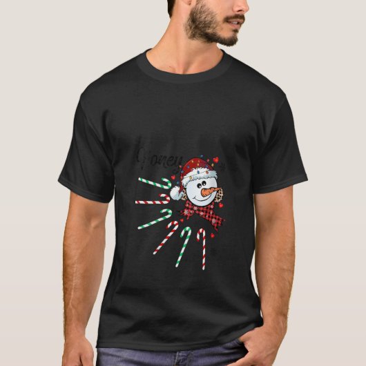 Vrouwen Honing Sneeuwman Candy Cane Kerstmis Xmas  T-shirt (Voorkant)