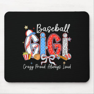 Vrouwen honkbal gigi gek trots luid grappig gigi muismat