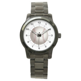 Vrouwen honkbal oversized zwart armband horloge