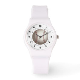 Vrouwen Honkbal Sportief Wit Silicon Horloge