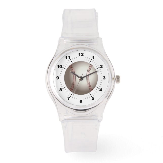 Vrouwen honkbal sportieve roze silicium horloge (Voorkant)