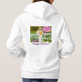 Vrouwen hoodie. Fijne Pasen. klipspringer/konijn Hoodie