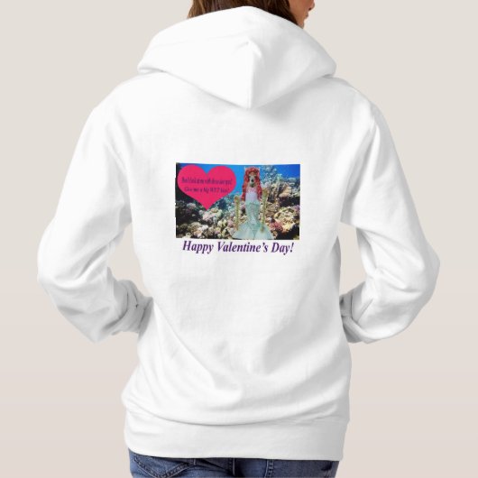 Vrouwen hoodie. Fijne Valentijnsdag. doe/mermai Hoodie (Achterkant)