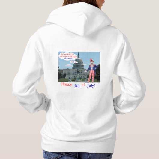Vrouwen hoodie. Gelukkige 4e. rat/unclesam Hoodie (Achterkant)