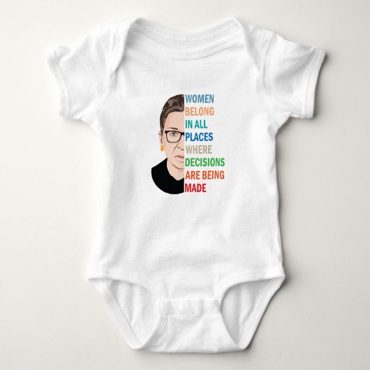 Vrouwen horen op alle plaatsen bij Ruth Bader Gins Romper (Voorkant)