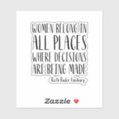 Vrouwen horen op alle plaatsen waar beslissingen R Sticker (Vel)