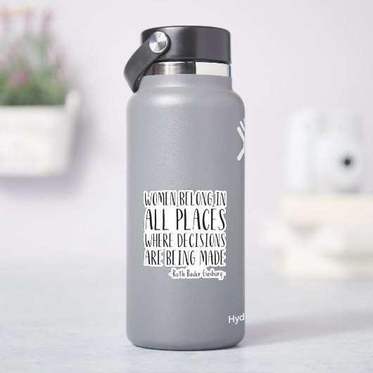 Vrouwen horen op alle plaatsen waar beslissingen R Sticker (HydroFlask)