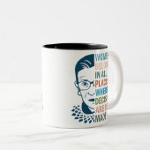 Vrouwen horen overal waar beslissingen worden geno tweekleurige koffiemok (Voorkant rechts)