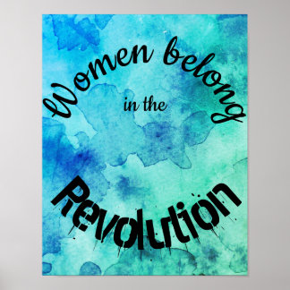 Vrouwen horen thuis in de revolutie en citeren wat poster