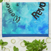 Vrouwen horen thuis in de revolutionaire blauwe wa theedoek (Gevouwen)