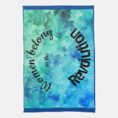 Vrouwen horen thuis in de revolutionaire blauwe wa theedoek (Verticaal)