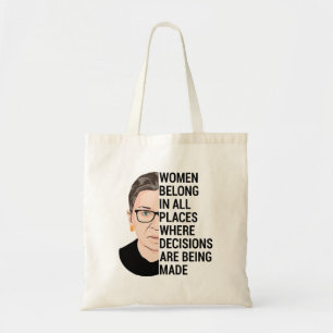 Vrouwen horen thuis op alle plaatsen waar beslissi tote bag