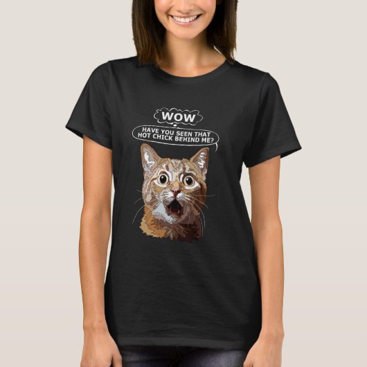 Vrouwen Hot Chick Wow Grappige Kat Mam Meisje T-shirt (Voorkant)