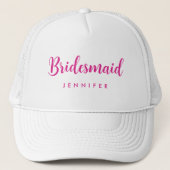 Vrouwen Hot Roze Bachelorette Bruidsmeisje Naam Trucker Pet (Voorkant)