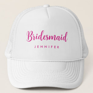 Vrouwen Hot Roze Bachelorette Bruidsmeisje Naam Trucker Pet