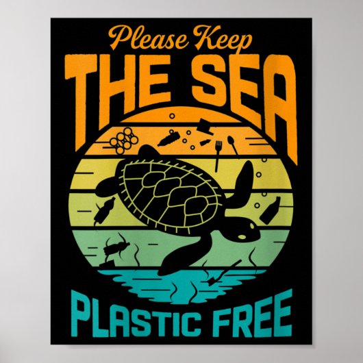 Vrouwen houden het Zee plasticvrij Gezegde, Poster (Voorkant)