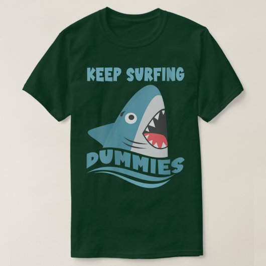Vrouwen houden surfende dummy's die haaiensurfen t-shirt (Design voorkant)