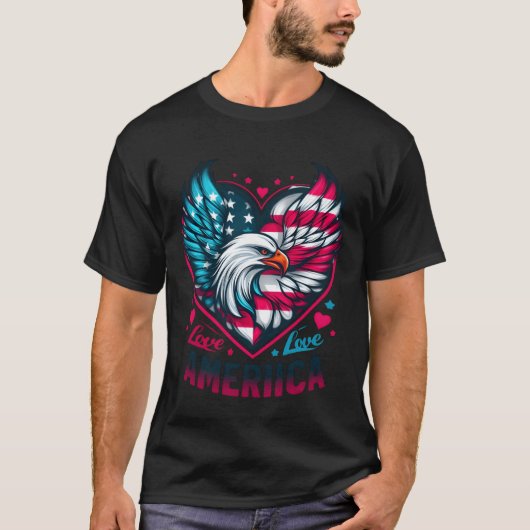 Vrouwen houden van Amerika-jochie T-shirt (Voorkant)