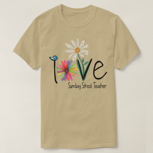 Vrouwen houden van dag en dag Vloerzondagschool Le T-shirt (Design voorkant)