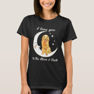 Vrouwen houden van gouden riever naar de maan en a t-shirt