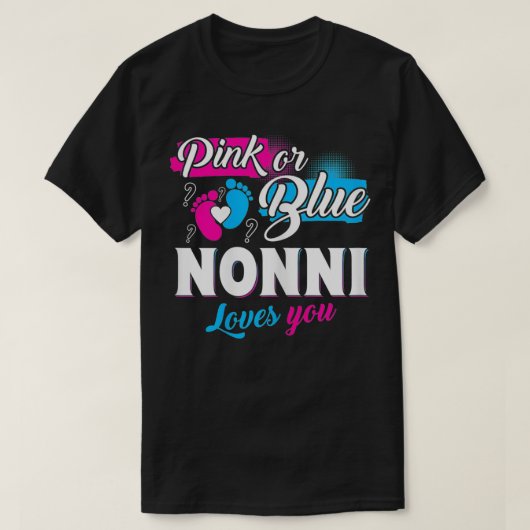 Vrouwen houden van grappige roze of blauwe nonni v t-shirt (Design voorkant)