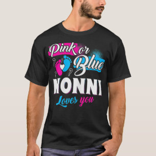 Vrouwen houden van grappige roze of blauwe nonni v t-shirt