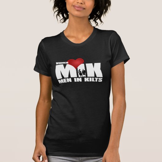 Vrouwen houden van Mannen in kilts T-shirt (Voorkant)