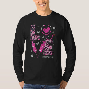 Vrouwen houden van zuster leven Roze leopard Valen T-shirt