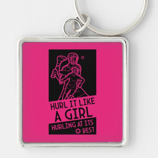 Vrouwen Hurling Sport Sleutelhanger (Voorkant)